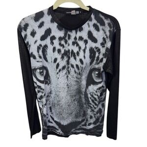 Kayden K Leopard Print Long Sleeve T Shirt‎ Animal Graphic Top